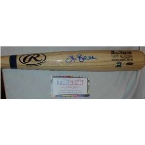  Hank Blalock Autographed Baseball Bat Rangers Tri star 
