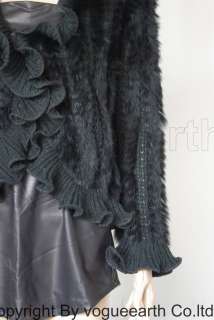 671 new real rabbit fur&wool line black jacket/coat  