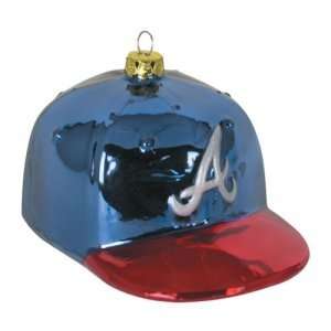 Atlanta Braves MLB Glass Baseball Cap Ornament (4)  
