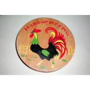  Vintage Wooden Hamburger Press with Rooster Everything 