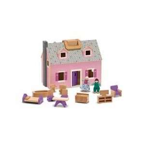  Wooden Preschool Fold & Go Dollhouse   Ages 3 