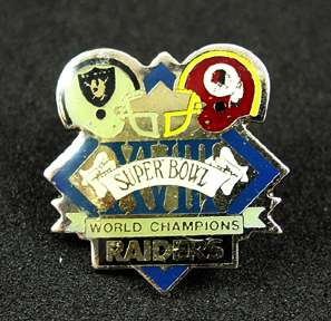 Retired Oakland Raiders XVIII Super Bowl Champs Pin  