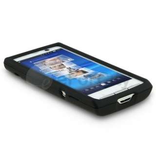   Case Cover Skin Black+Car Charger for Sony Ericsson Xperia X10  