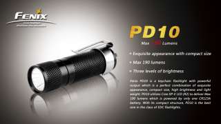 Fenix PD10 Cree R2 LED 190 LM 3 Mode Flashlight Torch  