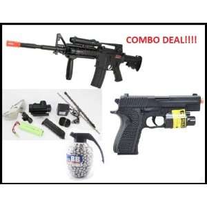  included M16 Airsoft Gun Electric Automatic Air Soft Rifle FULL AUTO 