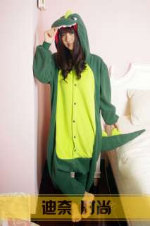   Green Dinosaur Cosplay Costume KIGURUMI Pajamas Xman Gift S M L  