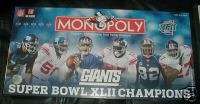 NY GIANTS Super Bowl XLII Champions Monopoly mint seale  