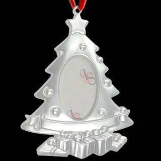 Personalized Silver Magnetic Christmas Tree Photo Frame Ornament 