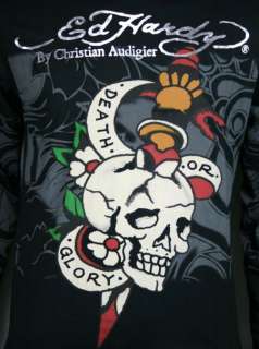 ED Hardy Mens Death or Glory D.O.G. t shirt LONG SLEEVE  