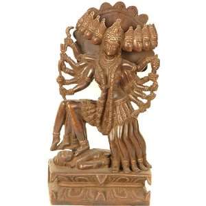  Goddess Mahakali   Brass Sculpture with Copper and Silver 