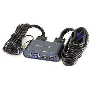  2 Port Linxcel USB KVM Switch w/ Audio Support and built 