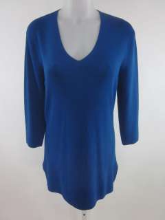 VENINI Electric Blue V Neck 3/4 Sleeve Shirt Tunic XL  