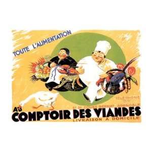  Au Comptoir des Viandes 20x30 poster