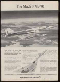 1965 USAF XB 70 plane North American Aviation print ad  