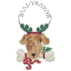 Janlynn Holiday Wizzers Reindeer Puppy Cntd X Stitch 3 1/4 Inch X3 1/2 