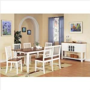  Bundle 74 Branson Dining Table in White and Oak Furniture 