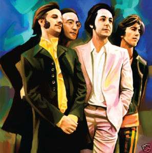 THE BEATLES Lennon Signed CANVAS ART PAINTING 36 x18  