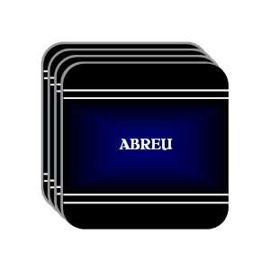 Personal Name Gift   ABREU Set of 4 Mini Mousepad Coasters (black 