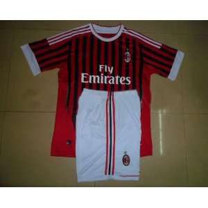  top quality embroidery logo 2011 2012 ac milan home soccer 