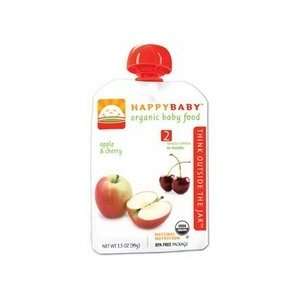    Happy Baby Apple & Cherry Stage 2 Baby Food (16x3.5 OZ) Baby