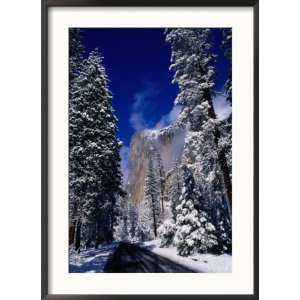  Winter Road and El Capitan, Yosemite Valley, California 