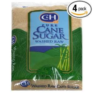Sugar Raw Cane Washed, 32 Ounce (Pack of 4)  Grocery 