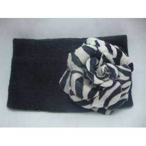   NEW Zebra Flower Black Winter Ear Warmer Headband, Limited. Beauty