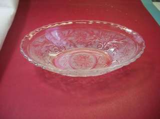 Anchor Hocking Glass Clear Crystal Sandwich Oval Bowl  