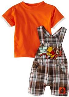   Disney Baby Boys Infant Winnie The Pooh Plaid Shortall Set Clothing