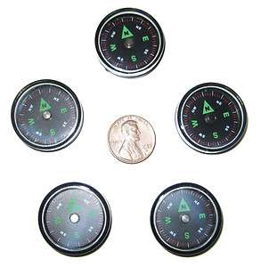 Small 27mm pocket survival air filled button compass  