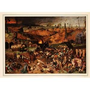  1937 Tipped In Print Pieter Brueghel Art Warfare Death 