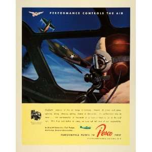  1943 Ad Borg Warner Pesco Fighter Pilot Military Aircraft 