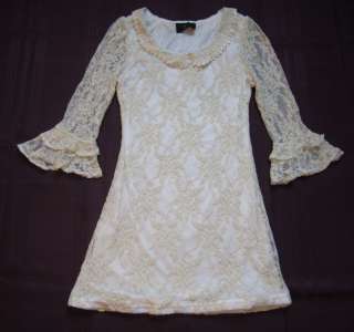 MINT Vintage White Lace Dress/Top Small  super cute  