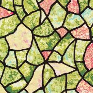  Stonehenge Magnolia fabric by Northcott, stained glass 
