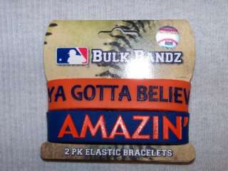 New York Mets Logo Bracelet Bulk Bandz 2PK Wristbands  