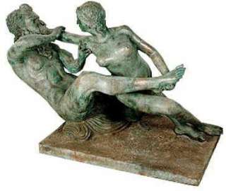 Cast Bronze Wrestling Man and Woman Statue  