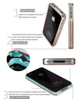   Aluminum Frame Bumper case + PC 2 parts Jacket for Apple iPhone 4 4S