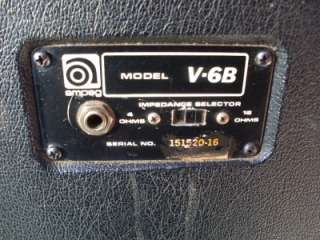 Vintage Ampeg V 6B 2x15 Speaker Cabinet V6B V 6 B  