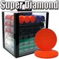 1000 Acrylic Case Super Diamond Poker Chip Set WPT Book  