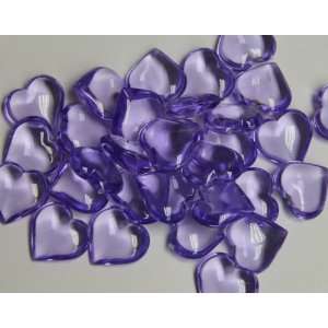 192 Translucent Purple Acrylic Hearts for Vase Fillers, Table Scatter 