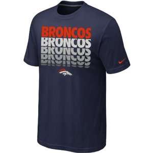 Denver Broncos Nike Blockbuster T Shirt (Navy) Sports 