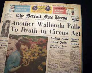   FLYING WALLENDAS Rietta Wallenda Circus Death 1963 Newspaper  