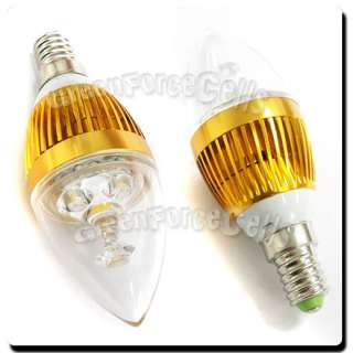 20 E14 Bulb 3W LED 300LM Warm White 85~265V Candle Lens Clear Lamp 