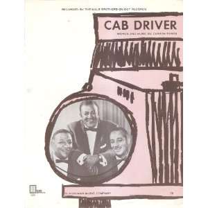  Sheet Music Cab Driver The Mill Brothers 217 Everything 