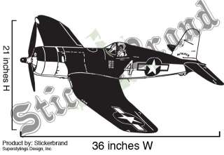 Vinyl Wall Decal Sticker World War II Fighter Airplane  