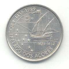 100 Escudos From Portugal KM# 648  DISCOVERY OF AZORES  