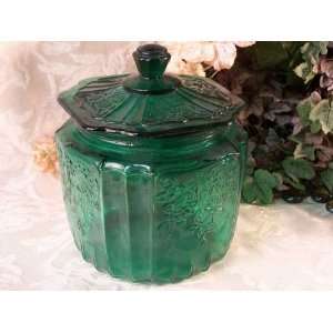  Mayfair Style GREEN GLASS Cookie Jar