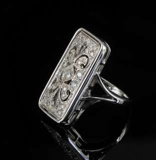 RARE WORKMANSHIP EXCELLENT DIAMOND PANEL 18 KT RING   FREE EU P&P 