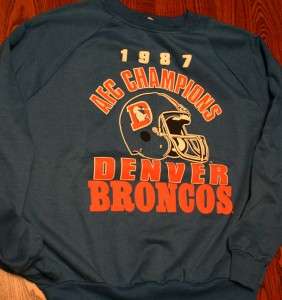 Rare True Vintage 1980s Denver Broncos NFL Sweatshirt Large  