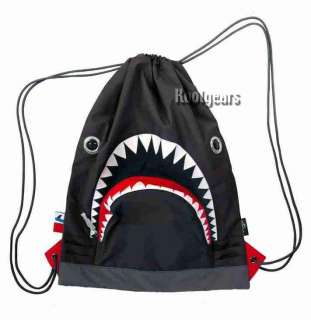 SHARK string bag Morn Creations backpack gym thunderbolt tale cinch 